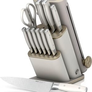 Ninja StaySharp 13-Piece Knife Block Set, Stone Gold NK32013EUUKSD1 | Rust-Resistant German Stainless Steel, Includes Kitchen and Herb Scissors and...