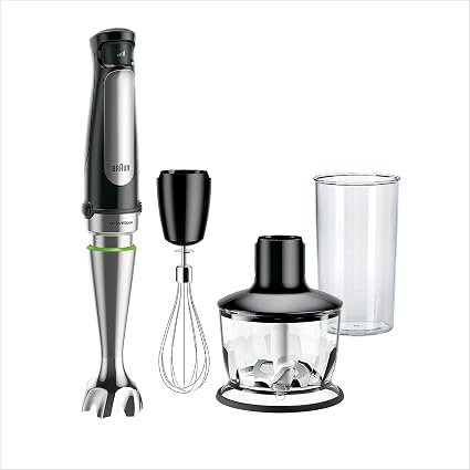 Braun MultiQuick 7 - Hand Blender 1000W, Stick Blender with ACTIVEBlade, Easy SmartSpeed Control, Anti-Splash Design, with Chopper, Whisk & 600ml Beaker...