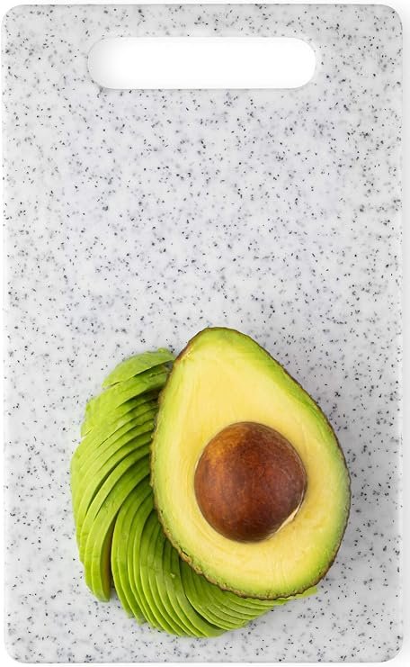 Small White Chopping Board - 25 x 15cm Granite Effect. Hygienic, Knife Friendly When Cutting Or Preparing in The Kitchen. Scratch Resistant, Double-Sided...