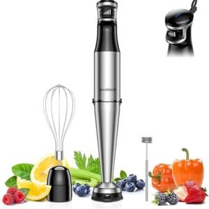 Hand Blender, soft start Variable Speed 3 in 1 Stick Blenders for kitchen 1100W Scratch Resistant immersion blender With Whisk, milk for Soup, Baby Food and...
