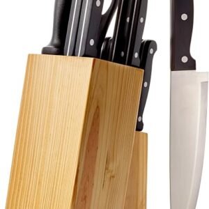 Amazon Basics 14-Piece Knife Set with Block, Black