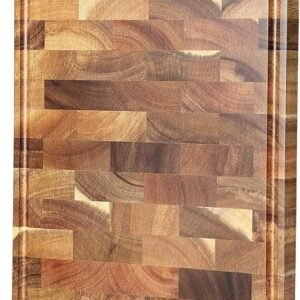 XINZUO Acacia Wood Cutting Board for Kitchen End Grain (13.8''L x 9.8''W x 1''T)-Wooden Chopping Board Meat Cutting Board with...