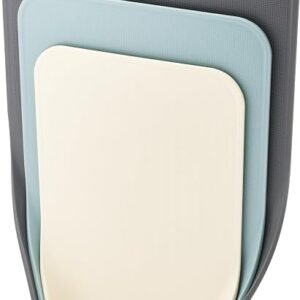 Joseph Joseph Nest 3 piece Chopping Board Set, Nesting Compact Boards, Dishwasher Safe - Blue/Grey/White
