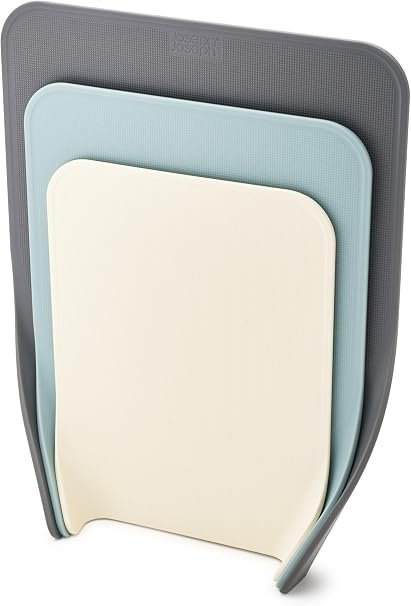 Joseph Joseph Nest 3 piece Chopping Board Set, Nesting Compact Boards, Dishwasher Safe - Blue/Grey/White