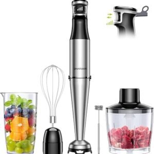 Hand Blender, soft start Variable Speed 5 in 1 Stick Blenders for kitchen 1100W Scratch Resistant immersion blender With Whisk,800ml Beaker,600ml Chopper...