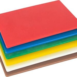 Argon Tableware Plastic Chopping Board - Multicolour - Pack of 6-45cm x 30cm - Thick Professional Colour Coded Kitchen Catering Chefs Cutting Mat Chopping Mat