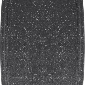 Cutting Board with Juice Groove, Black Marble Texture, Double-Sided, Non-Porous, BPA-Free, 19.6 x 31.5 cm