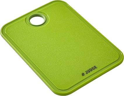 Judge Small Chopping Board for Kitchen, Non-Slip BPA-Free Plastic Cutting Mat & Cutting Board for Kitchen with Hanging Loop & Juice Groove,...